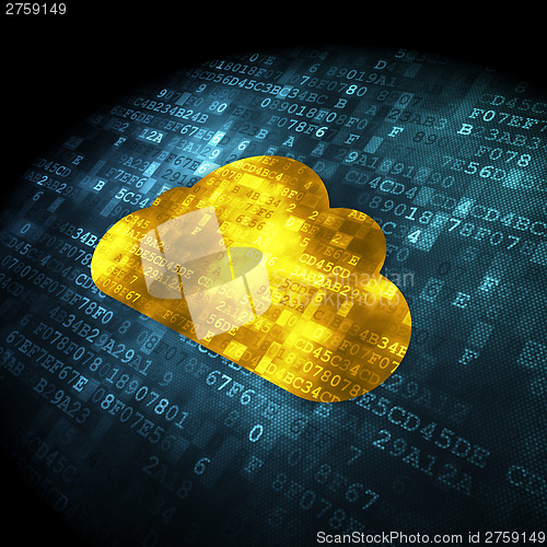 Image of Cloud computing concept: Cloud on digital background