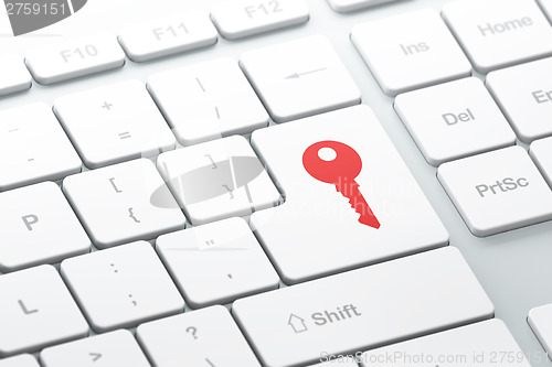 Image of Security concept: Key on computer keyboard background