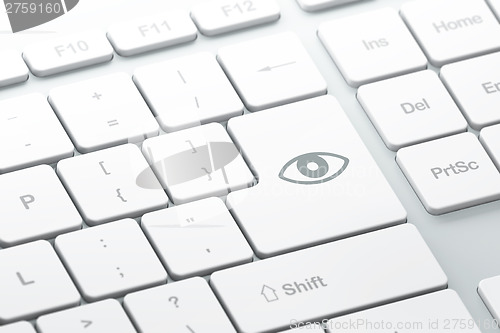 Image of Security concept: Eye on computer keyboard background