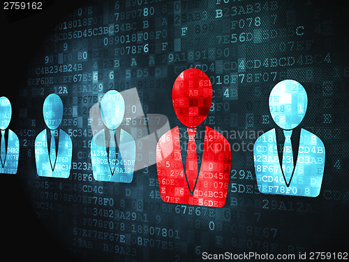 Image of Privacy business concept: Business Man on digital background