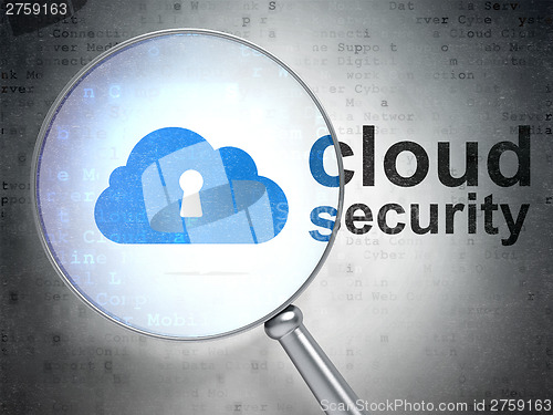 Image of Networking concept: Cloud With Keyhole and Cloud Security with o