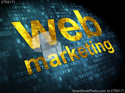 Image of SEO web development concept: Web Marketing on digital background