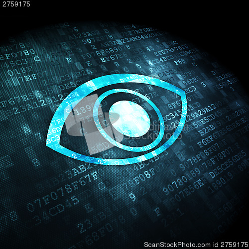 Image of Protection concept: Eye on digital background