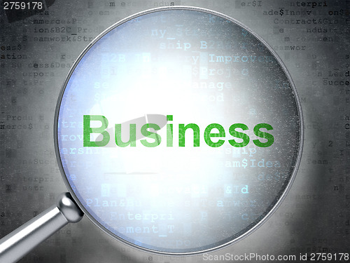 Image of Finance concept: Business with optical glass