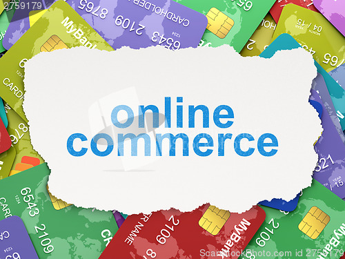 Image of Finance concept: Online Commerce on Credit Card background