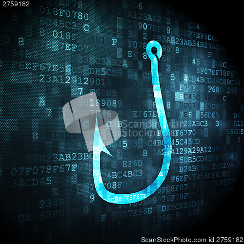 Image of Privacy concept: Fishing Hook on digital background
