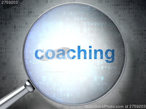 Image of Education concept: Coaching with optical glass