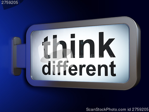 Image of Education concept: Think Different on billboard background