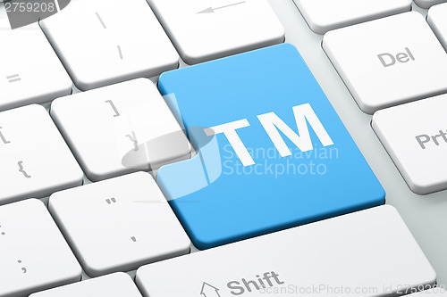 Image of Law concept: Trademark on computer keyboard background