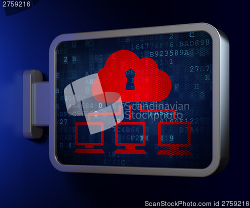Image of Security concept: Cloud Network on billboard background