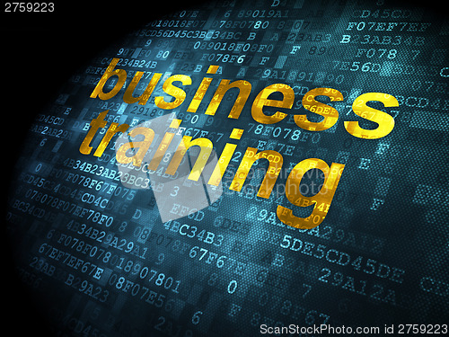 Image of Education concept: Business Training on digital background