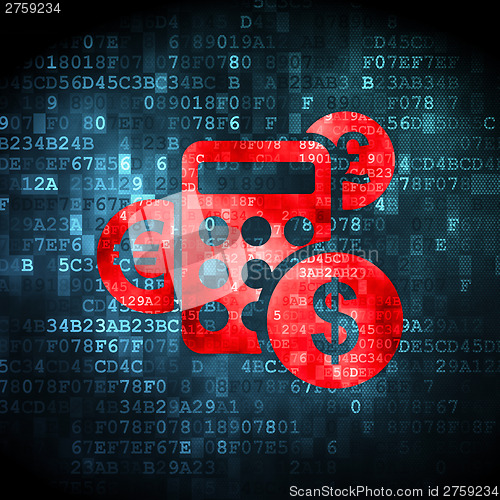 Image of Finance concept: Calculator on digital background