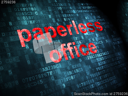 Image of Business concept: Paperless Office on digital background