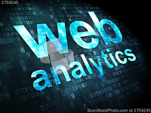 Image of SEO web development concept: Web Analytics on digital background