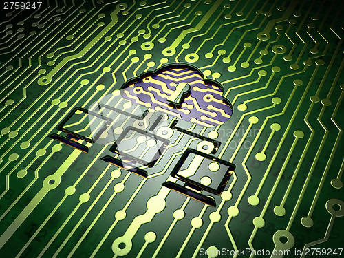 Image of Security concept: Cloud Network on circuit board background