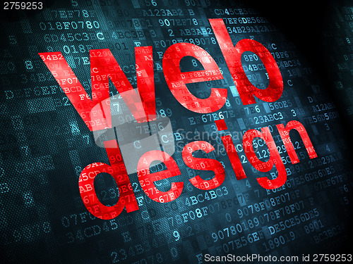 Image of SEO web development concept: Web Design on digital background