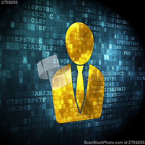 Image of Marketing concept: Business Man on digital background