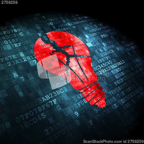 Image of Business concept: Light Bulb on digital background
