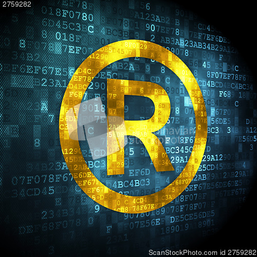 Image of Law concept: Registered on digital background