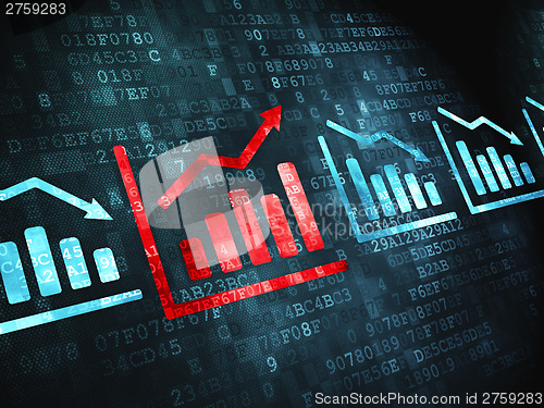 Image of Security finance concept: Graph on digital background