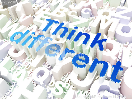 Image of Education concept: Think Different on alphabet background
