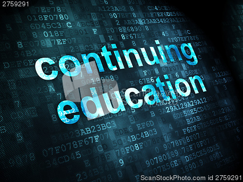 Image of Education concept: Continuing Education on digital background