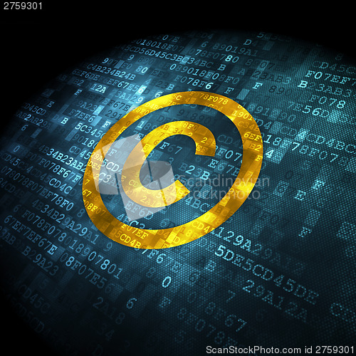 Image of Law concept: Copyright on digital background