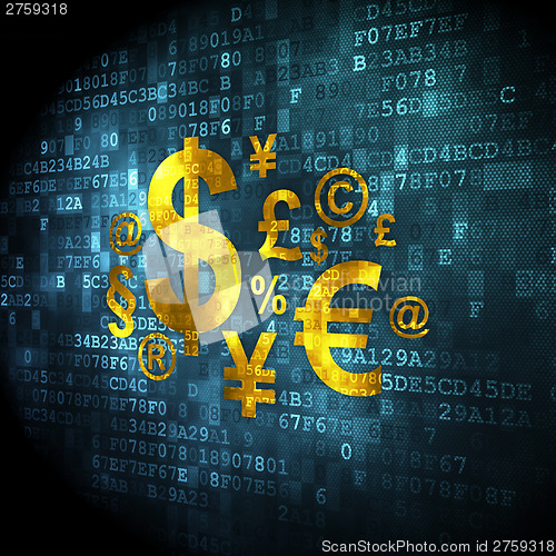 Image of Marketing concept: Finance Symbol on digital background