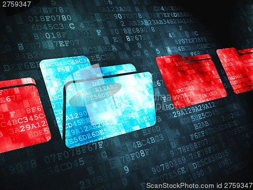 Image of Safety finance concept: Folder on digital background