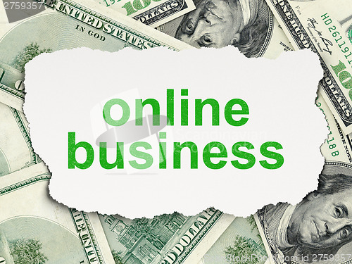 Image of Business concept: Online Business on Money background