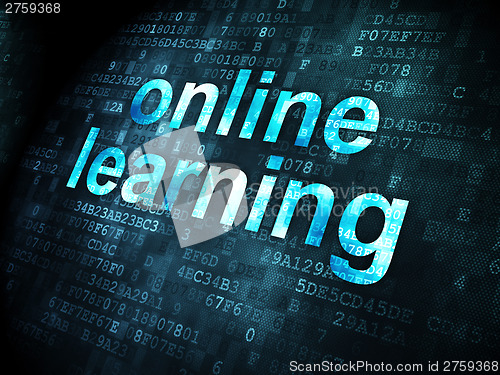 Image of Education concept: Online Learning on digital background