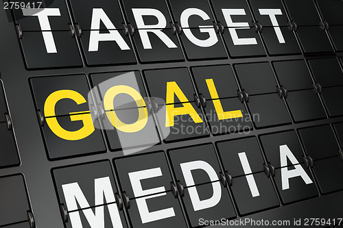 Image of Advertising concept: Goal on airport board background