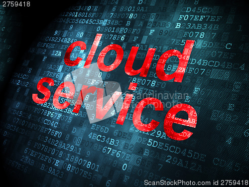 Image of Cloud computing concept: Cloud Service on digital background