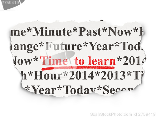 Image of Timeline concept: Time to Learn on Paper background