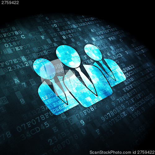 Image of Advertising concept: Business People on digital background