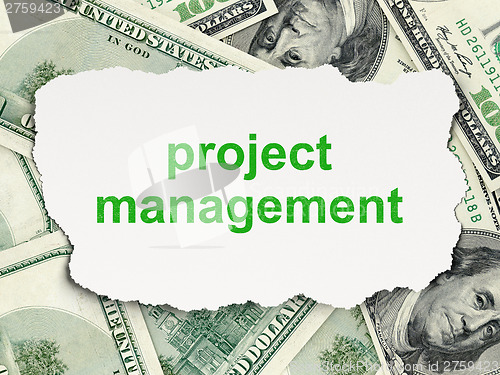 Image of Business concept: Project Management on Money background