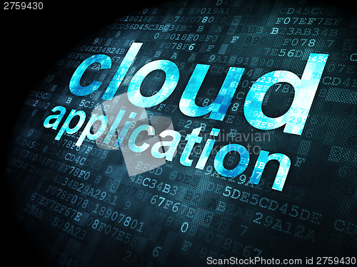 Image of Cloud Application on digital background