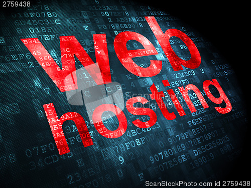 Image of SEO web design concept: Web Hosting on digital background