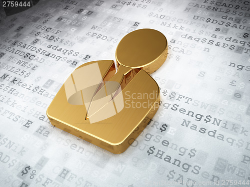 Image of News concept: Golden Business Man on digital background