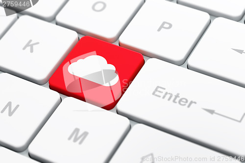 Image of Cloud computing concept: Cloud on computer keyboard background