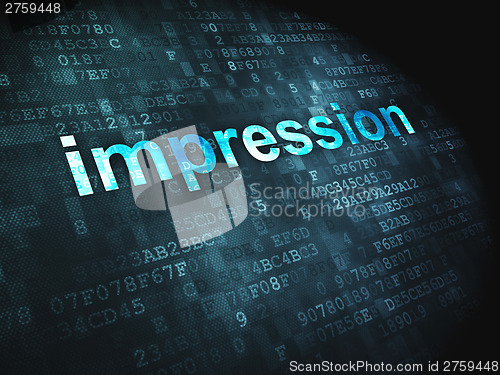 Image of Marketing concept: Impression on digital background