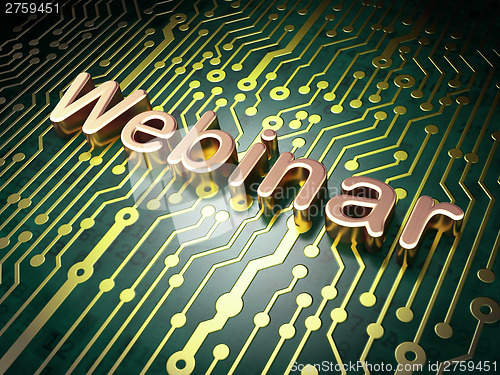 Image of Education concept: Webinar on circuit board background