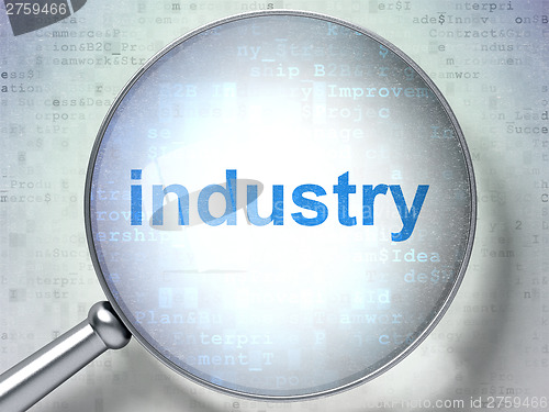 Image of Business concept: Industry with optical glass on digital backgro