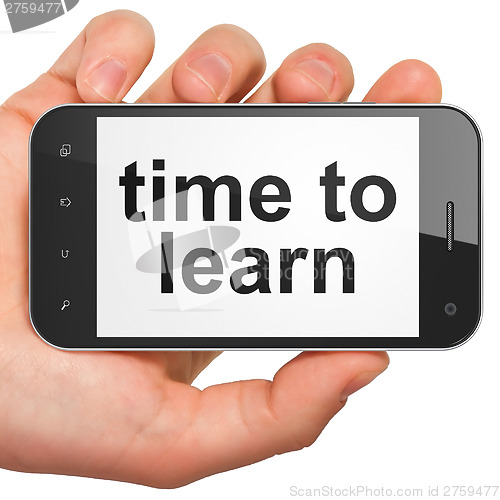 Image of Time concept: Time to Learn on smartphone