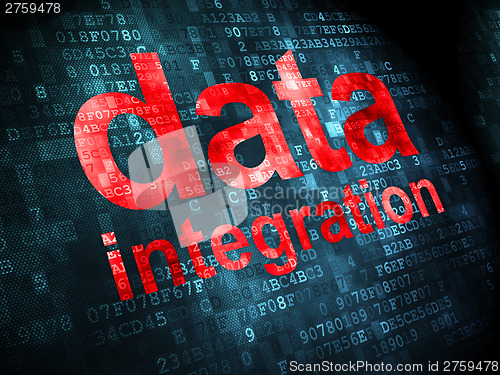 Image of Information concept: Data Integration on digital background