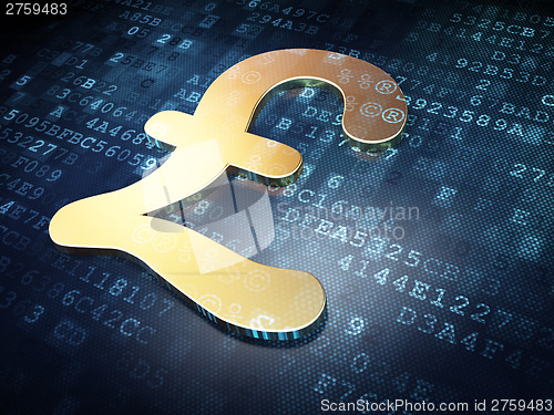 Image of Currency concept: Golden Pound on digital background