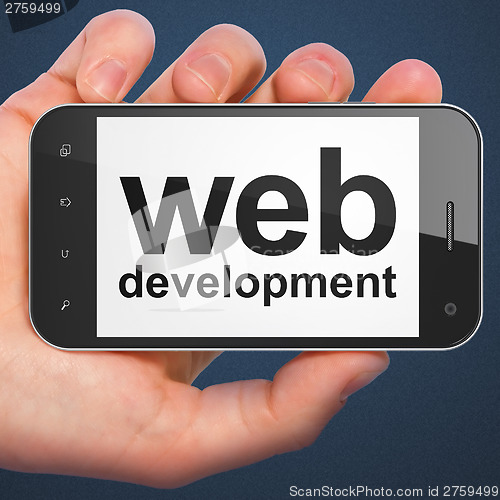 Image of SEO web development concept: Web Development on smartphone