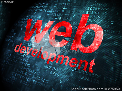 Image of SEO web development concept: Web Development on digital backgrou
