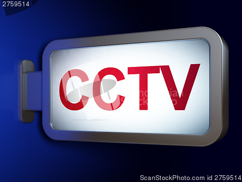 Image of Safety concept: CCTV on billboard background