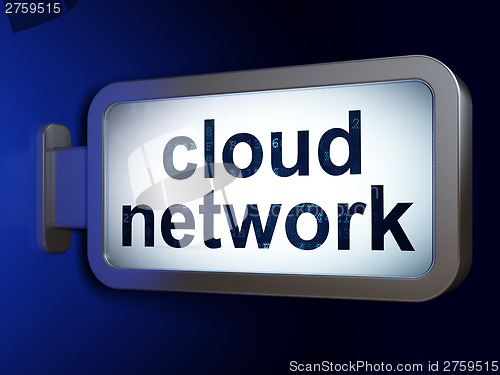 Image of Cloud technology concept: Cloud Network on billboard background